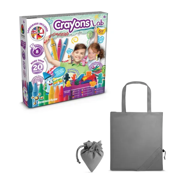 Crayon Factory Kit II Edukativna igra isporučuje se sa sklopivom poklon vrećicom od 190T Siva