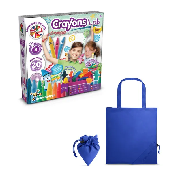 Crayon Factory Kit II Educational game supplied with a 190T folding gift bag Royal blue