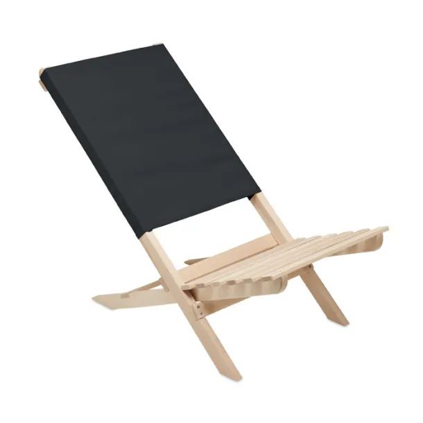 MARINERO Foldable wooden beach chair Black