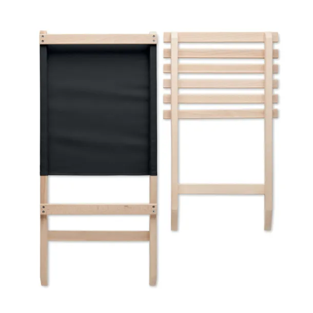 MARINERO Foldable wooden beach chair Black