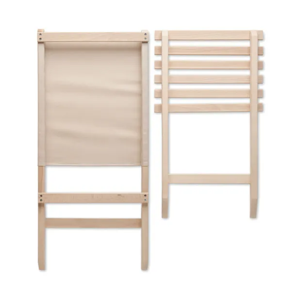 MARINERO Foldable wooden beach chair Beige