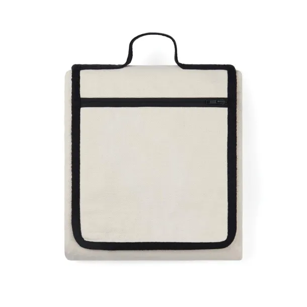  VINGA Volonne AWARE™ recycled canvas picnic blanket - Vinga off white, black Black