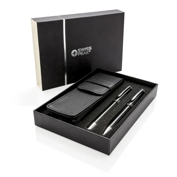  Swiss Peak executive pen set - Swiss Peak Black Silver