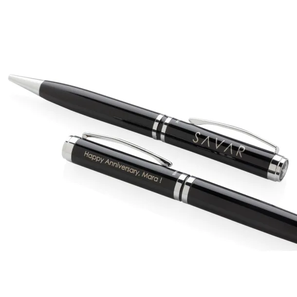  Swiss Peak executive pen set - Swiss Peak Black Silver