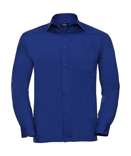  Poplin Shirt LS - Russell Collection Svijetlo kraljevski plava