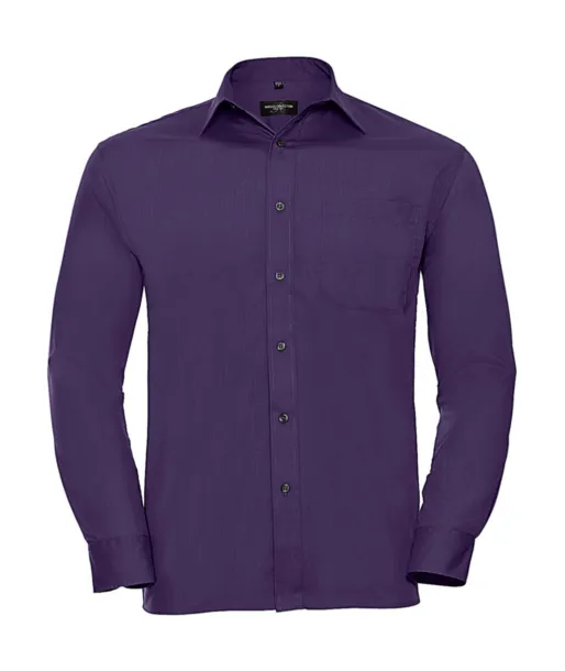  Poplin Shirt LS - Russell Collection Ljubičasta