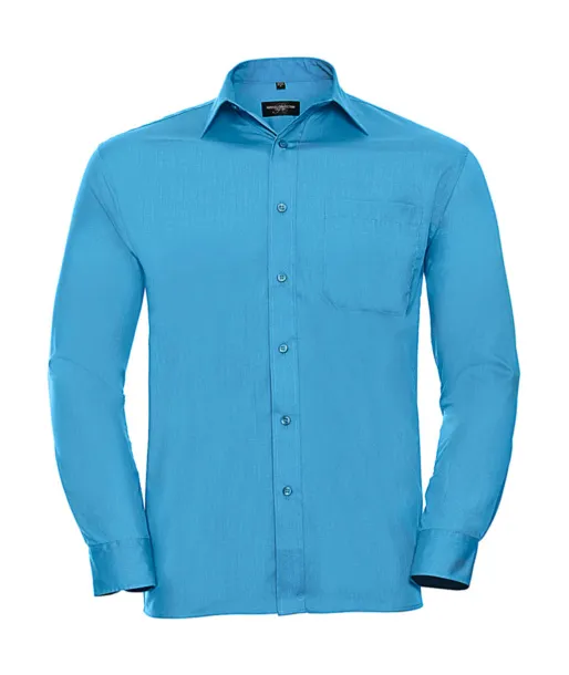  Poplin Shirt LS - Russell Collection Turquoise