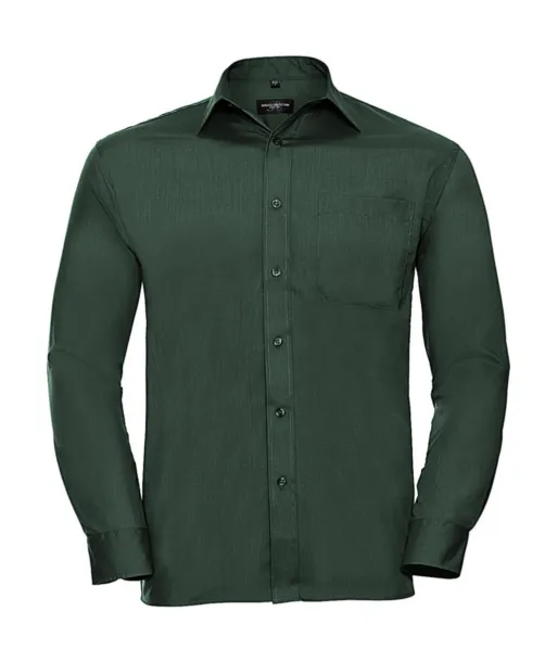  Poplin Shirt LS - Russell Collection Bottle Green