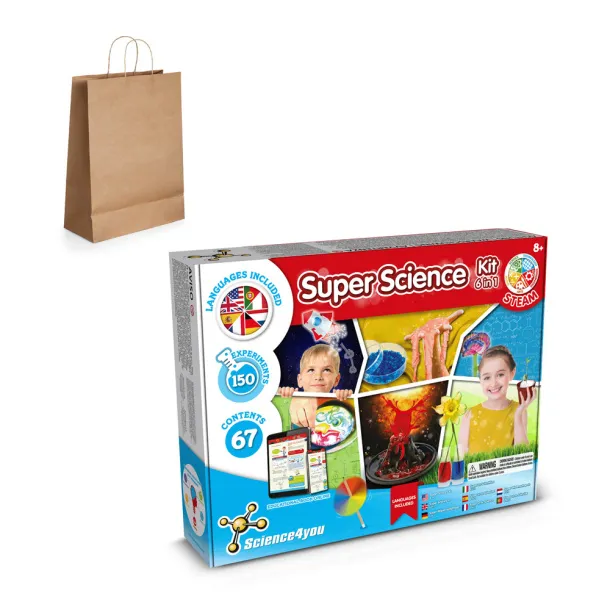 6 in 1 Super Science Kit III Edukativna igra isporučuje se s poklon vrećicom od kraft papira (115 g/m²)