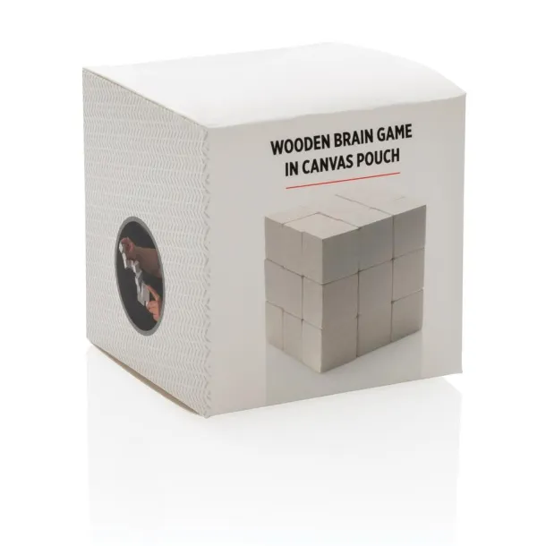  Wooden brain game in canvas pouch - XD Collection White 