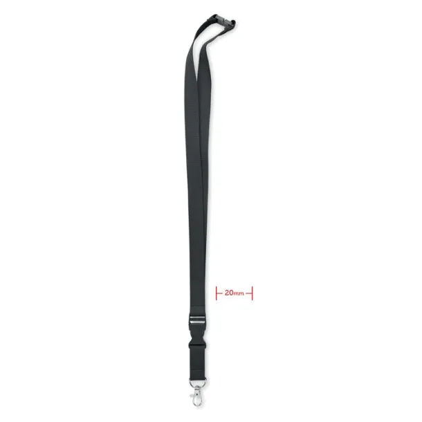 LANNYCOT Lanyard with metal hook 20mm Black