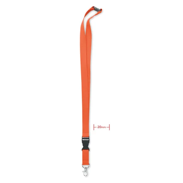 LANNYCOT Lanyard with metal hook 20mm Orange