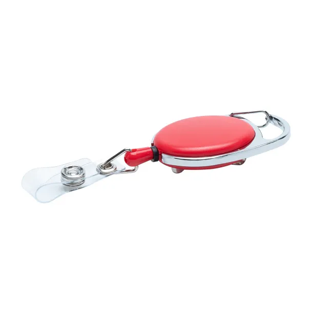 SKIPASS skipass tag with carabiner Red