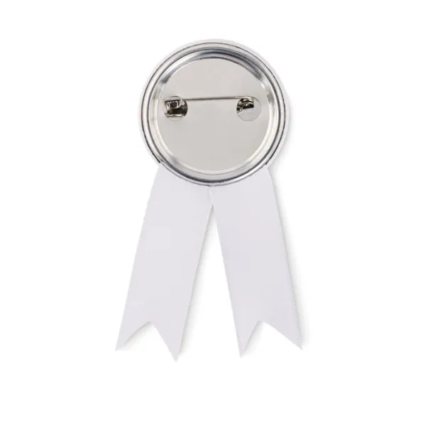 LAZO Ribbon style badge pin White