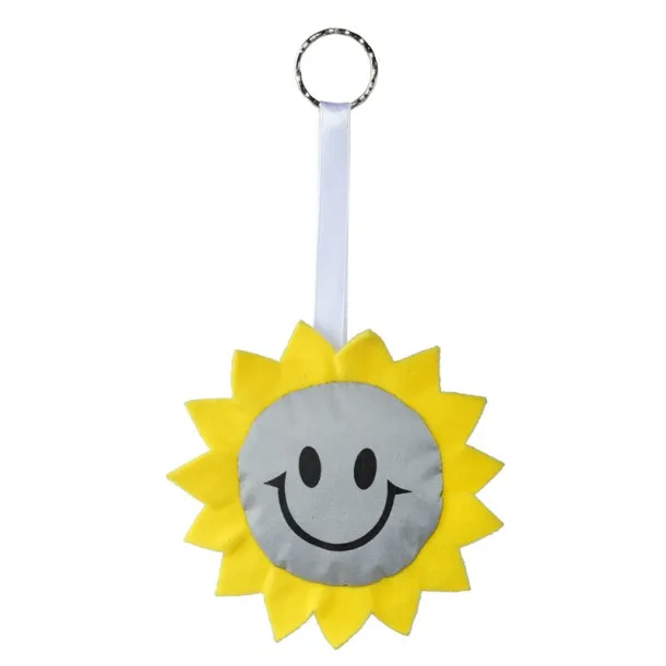 SUN reflective key ring Yellow