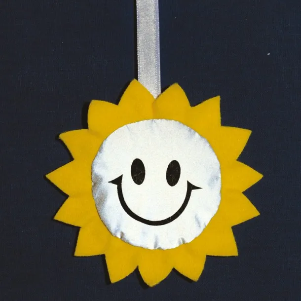 SUN reflective key ring Yellow