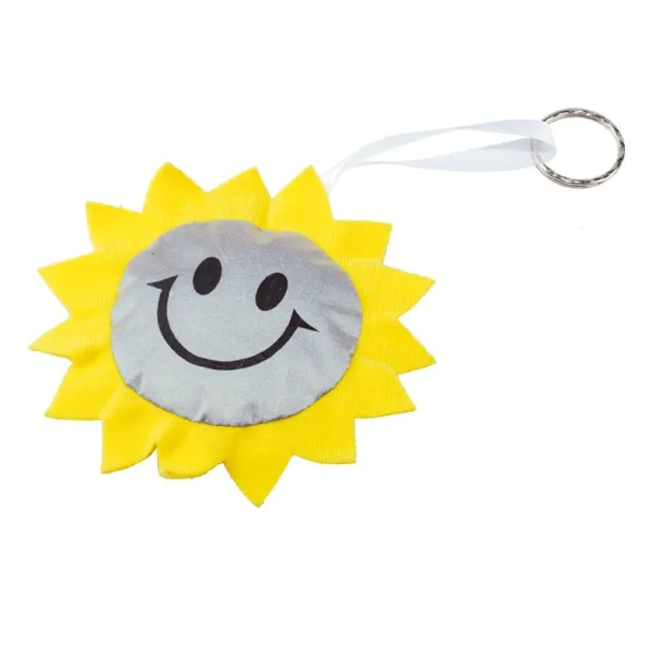 SUN reflective key ring Yellow