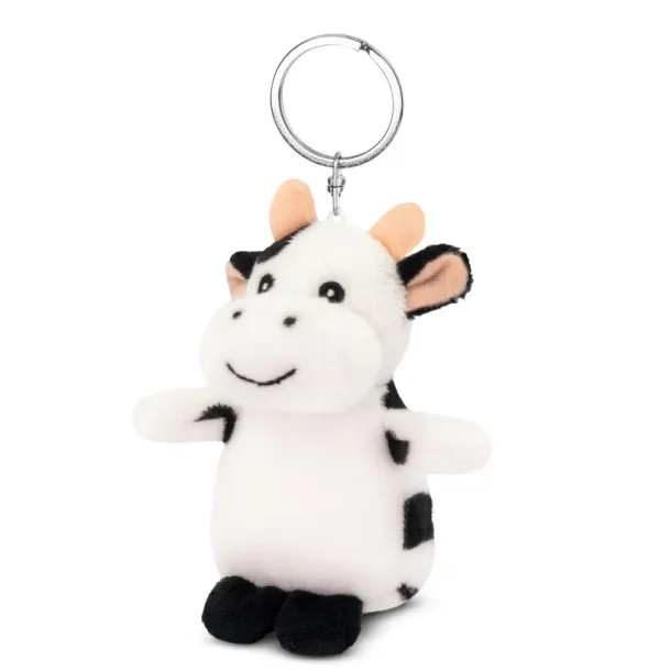 Cowie Plush cow, keyring black white