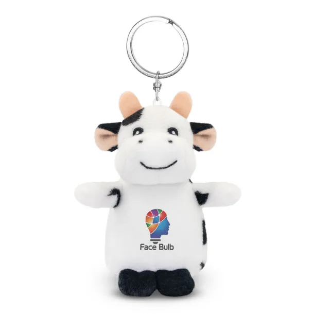 Cowie Plush cow, keyring black white