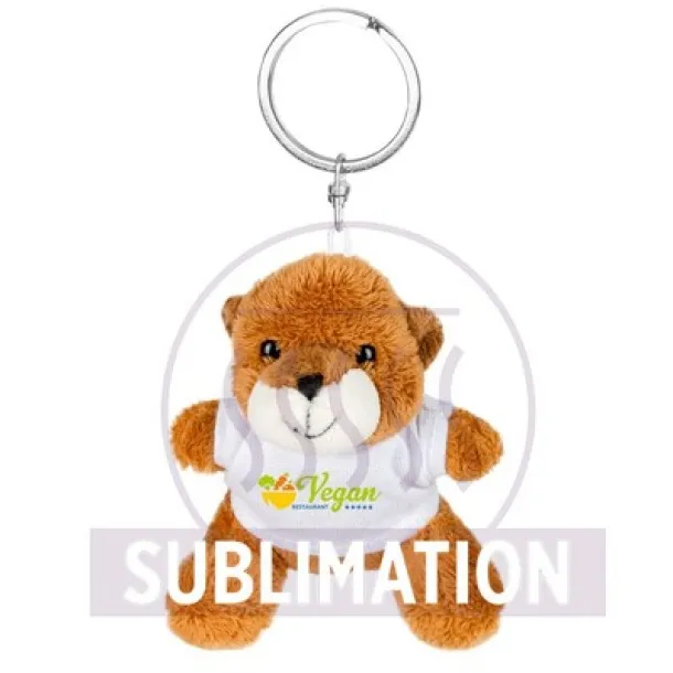 Hazel Plush teddy bear, keyring brown