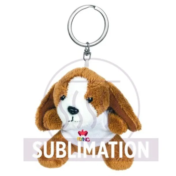 Braidy Plush dog, keyring light brown