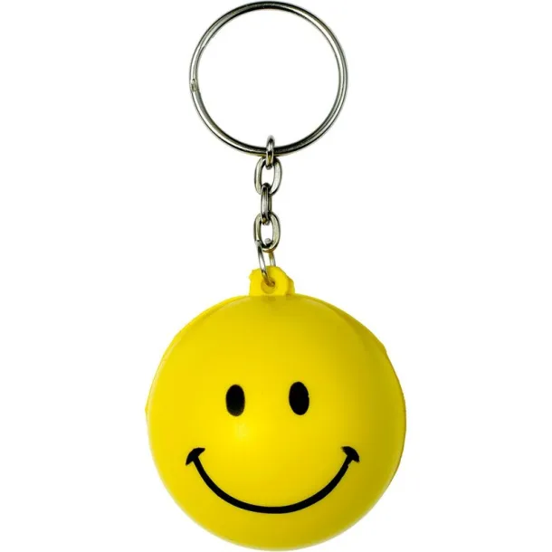  Keyring, anti stress "smiling face" Žuta