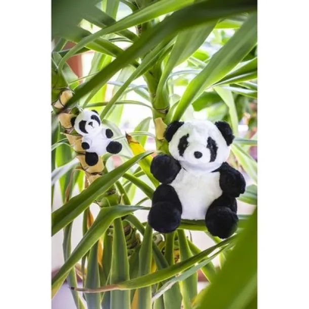 Bea Plush panda, keyring black white