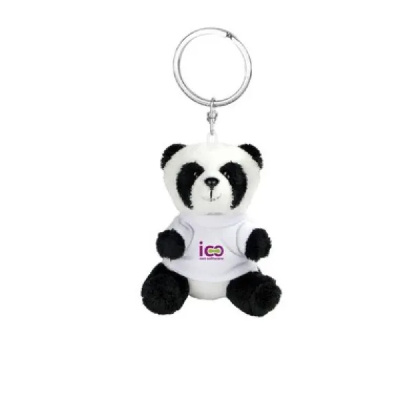 Bea Plush panda, keyring black white