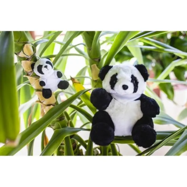 Bea Plush panda, keyring black white