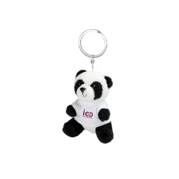 Bea Plush panda, keyring black white