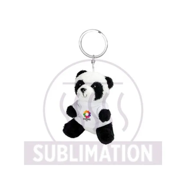 Bea Plush panda, keyring black white