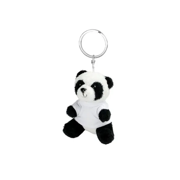 Bea Plush panda, keyring black white