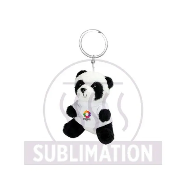 Bea Plush panda, keyring black white