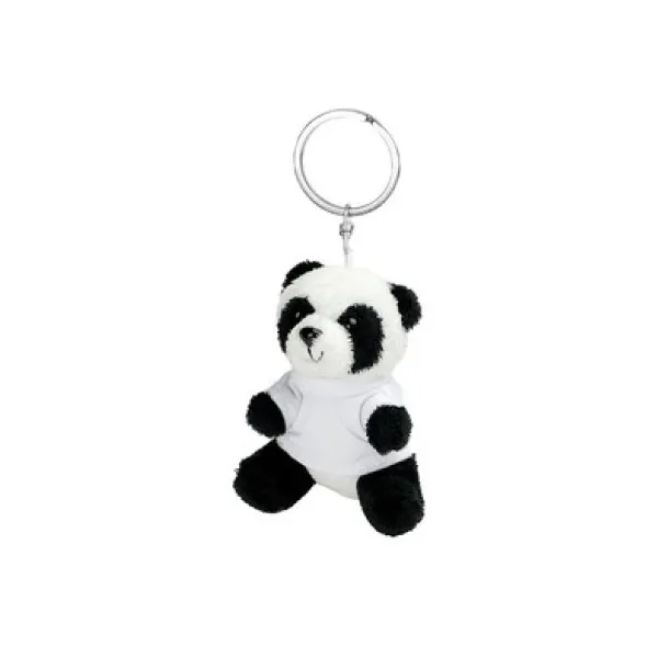 Bea Plush panda, keyring black white