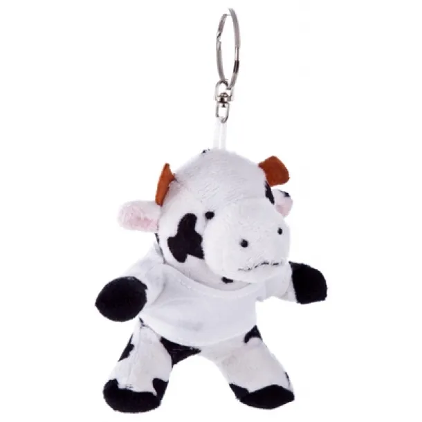 Bessie Plush cow, keyring black white