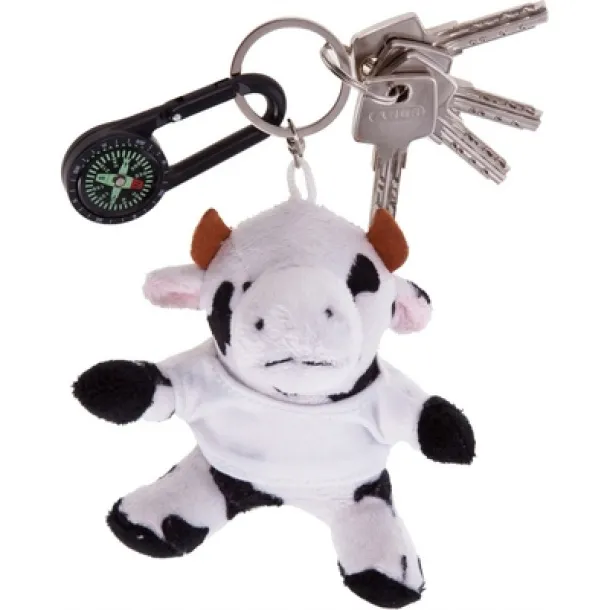 Bessie Plush cow, keyring black white