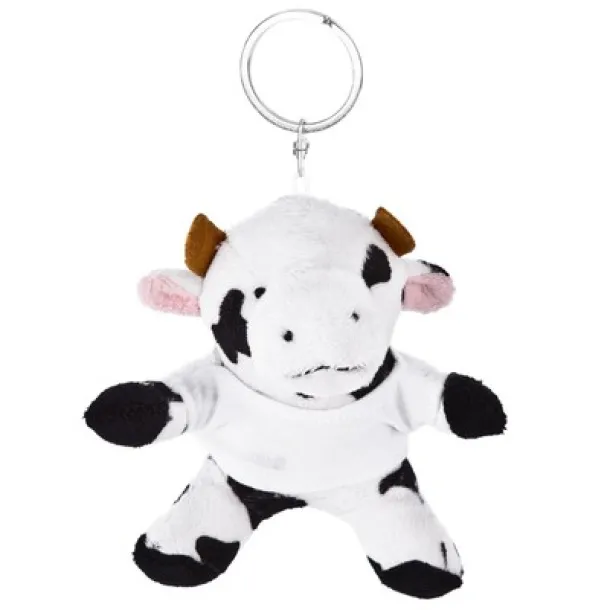 Bessie Plush cow, keyring black white