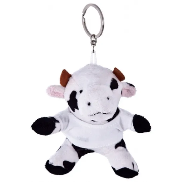 Bessie Plush cow, keyring black white