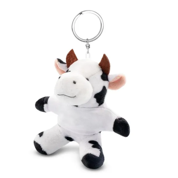 Bessie Plush cow, keyring black white