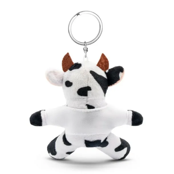 Bessie Plush cow, keyring black white