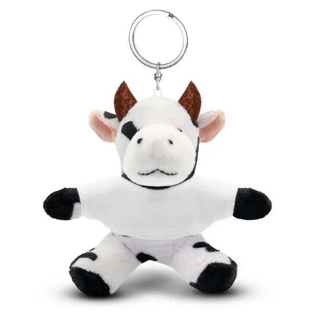 Bessie Plush cow, keyring black white