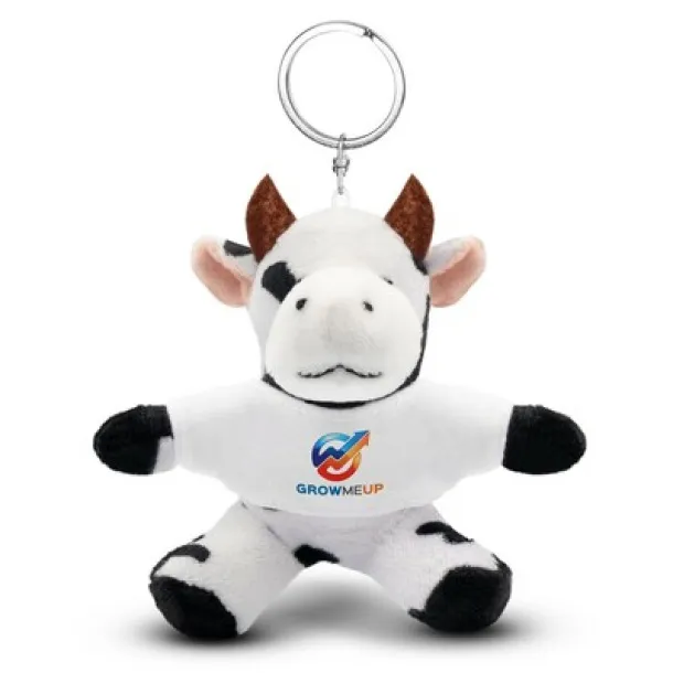 Bessie Plush cow, keyring black white