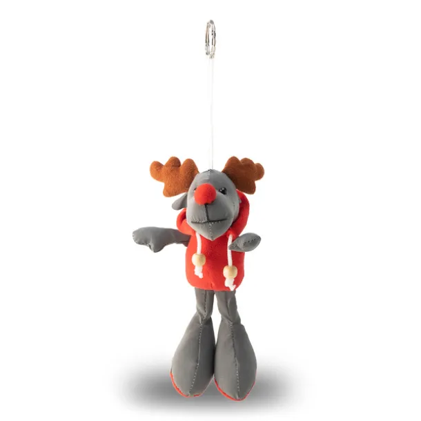 REINDEER reflective key ring Grey