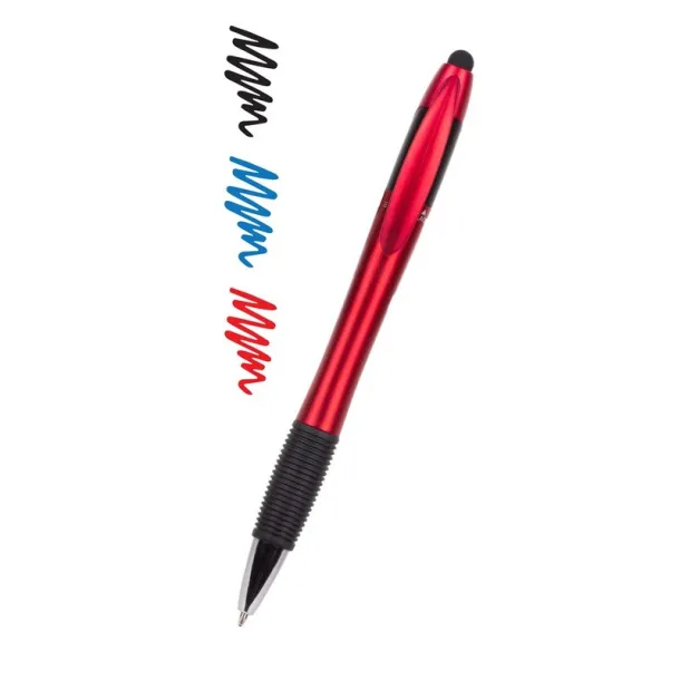  Ball pen, touch pen with multicolour ink red