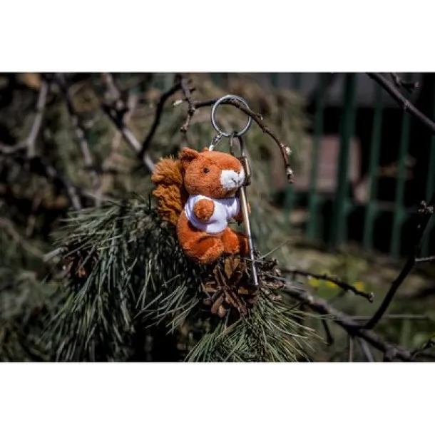 Ginny Plush squirrel, keyring orange