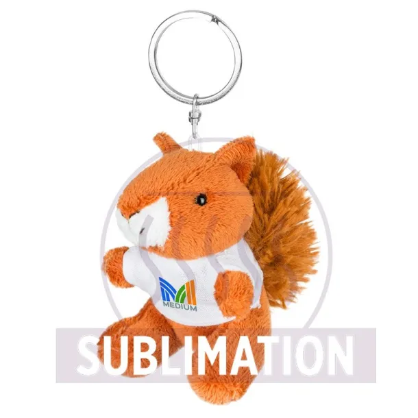 Ginny Plush squirrel, keyring orange