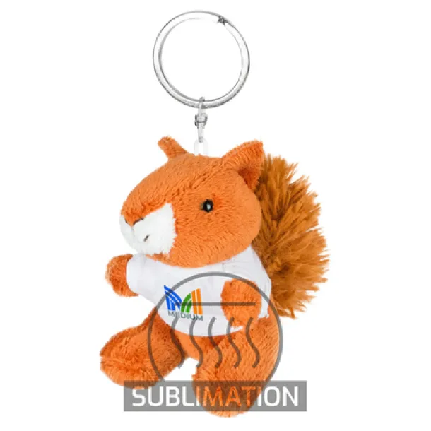 Ginny Plush squirrel, keyring orange