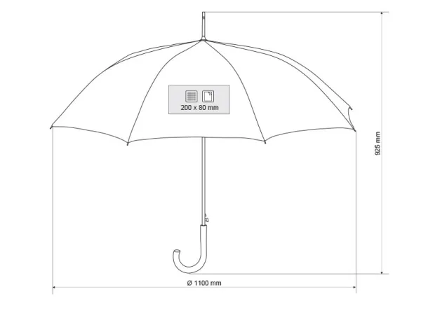 BAVARIA umbrella with automatic open - CASTELLI Black