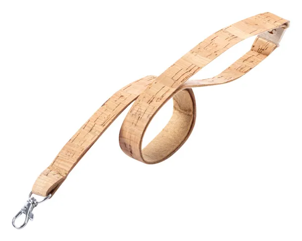 Trino cork lanyard Beige