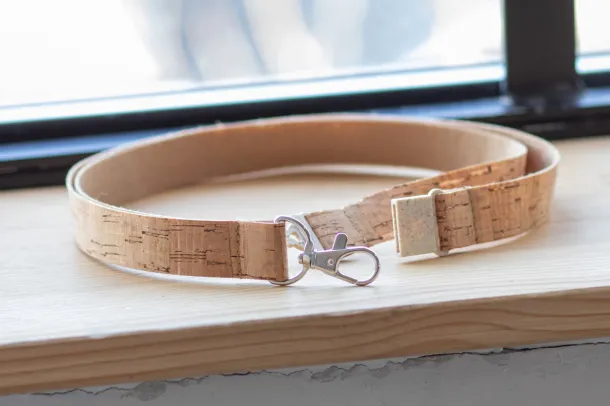 Trino cork lanyard Beige